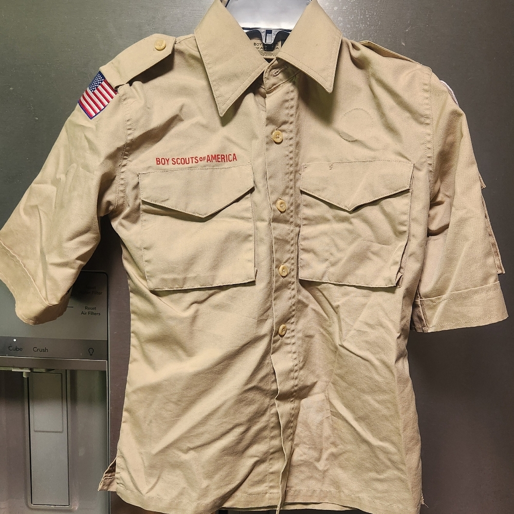 Boy Scouts Of America Youth Small Tan Shirt Patches Patrol Leader Uniform